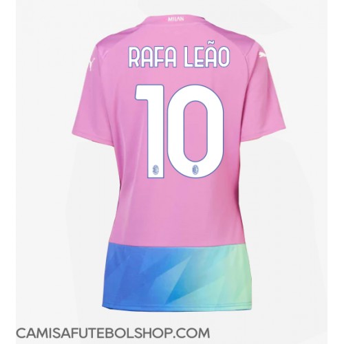 Camisa de time de futebol AC Milan Rafael Leao #10 Replicas 3º Equipamento Feminina 2023-24 Manga Curta